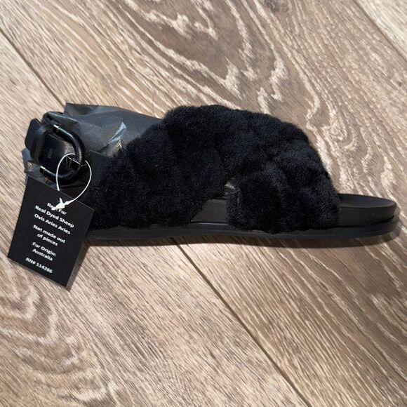 NWT and Box Aquatalia Ireena Shealing/Calf Fur Slippers with Dust Bag Size 8M - Picture 1 of 8